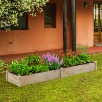 Verhoogd Bloembed TuinbedPlantenbak voor Groenten/Bloemen Bloembak Plantenbed voor Achtertuin Gazon Hout 240 x 60 x 25 cm