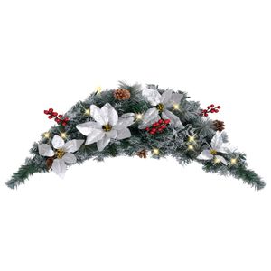 VidaXL Kerstboog met led-lampjes 90 cm pvc groen