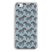Zebra: iPhone 5 / 5S / SE Transparant Hoesje - thumbnail