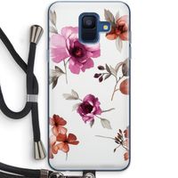 Geschilderde bloemen: Samsung Galaxy A6 (2018) Transparant Hoesje met koord