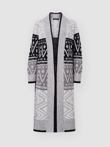 Lang intarsia gebreid cardigan