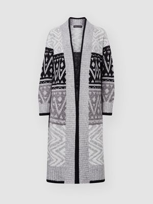 Lang intarsia gebreid cardigan