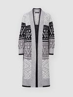 Lang intarsia gebreid cardigan
