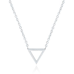 Hippe dames ketting Triangle Zilverkleurig
