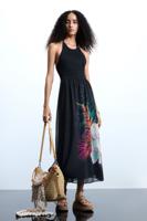 Tropische halterjurk - BLACK - S