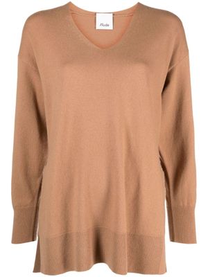 Allude pull à col v - Marron