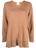 Allude pull à col v - Marron