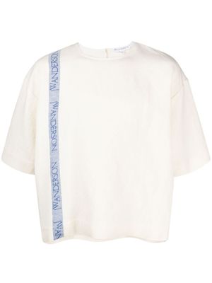 JW Anderson t-shirt à bande logo - Tons neutres