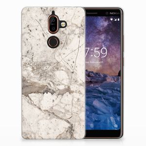 Nokia 7 Plus TPU Siliconen Hoesje Marmer Beige