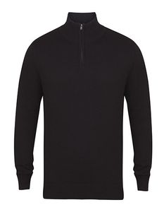 Henbury W729 Men`s Quarter Zip Jumper