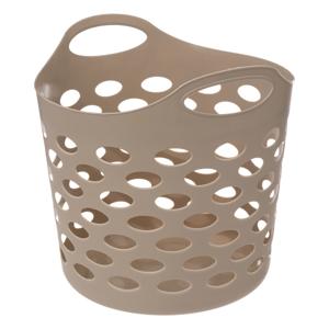 5Five Bathroom solutions - Flexibele wasmand/opbergmand - rond - beige - 28L - D39 x H54 cm