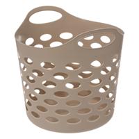 5Five Bathroom solutions - Flexibele wasmand/opbergmand - rond - beige - 28L - D39 x H54 cm