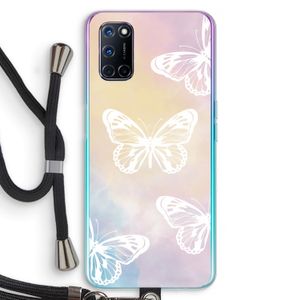 White butterfly: Oppo A72 Transparant Hoesje met koord