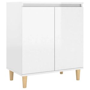 The Living Store Dressoir Scandinavische Stijl - 60 x 35 x 70 cm - Hoogglans Wit