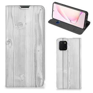 Samsung Galaxy Note 10 Lite Book Wallet Case White Wood