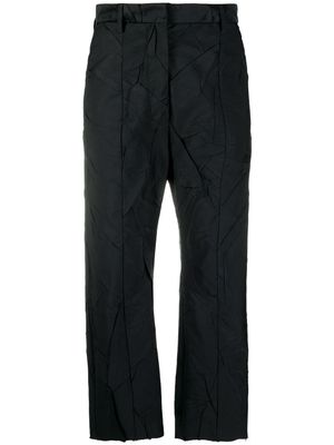 MM6 Maison Margiela pantalon crop à effet froissé - Noir