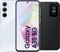 Samsung Galaxy A35 128GB Lichtblauw 5G + Smart View Book Case Zwart