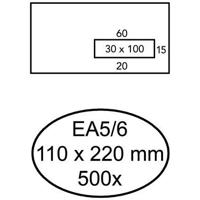 500 Gegomde enveloppen met venster rechts EA5/6 110 x 220 mm