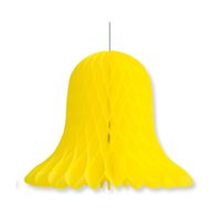 1x Kerstversiering gele kerstklokken lampionnen 30 cm