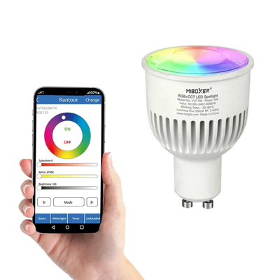 Milight wifi led spot set RGBWW mét wifi module 5 watt gu10