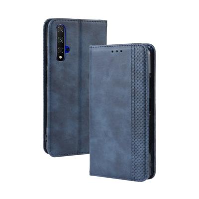 Magnetische Buckle retro Crazy Horse textuur horizontale Flip lederen case voor HUAWEI Honor 20 met houder & kaartsleuven & fotolijstjes (blauw)