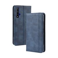 Magnetische Buckle retro Crazy Horse textuur horizontale Flip lederen case voor HUAWEI Honor 20 met houder & kaartsleuven & fotolijstjes (blauw)