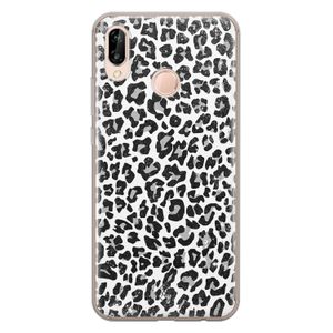 Huawei P20 Lite siliconen telefoonhoesje - Luipaard grijs