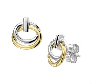 TFT Oorknoppen Bicolor Goud Glanzend 11 mm x 10.5 mm