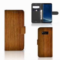 Samsung Galaxy S8 Book Style Case Donker Hout