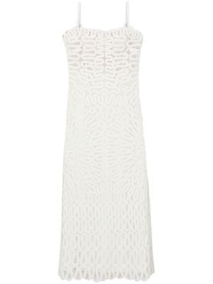 Simkhai robe sans manches en dentelle à coupe mi-longue - Blanc