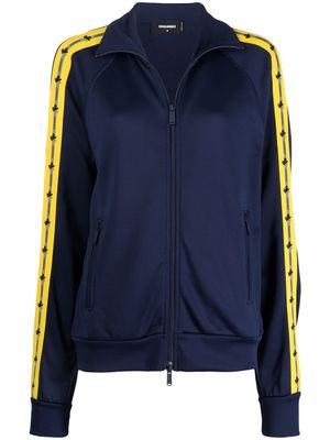 DSQUARED2 veste zippée à bande logo - Bleu
