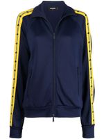 DSQUARED2 veste zippée à bande logo - Bleu