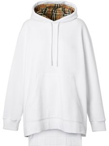 Burberry hoodie à ourlet asymétrique - Blanc