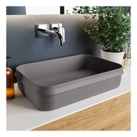 Waskom Mondiaz Arvo | 55x13x38 cm | Solid Surface | Vrijstaand | Rechthoekig | Darkgrey Waskom Mondiaz Arvo | 55x13x38 cm | Solid Surface | Vrijstaand | Rechthoekig | Darkgrey