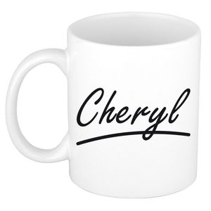 Naam cadeau mok / beker Cheryl met sierlijke letters 300 ml