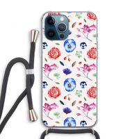 Bloemetjes: iPhone 12 Pro Transparant Hoesje met koord