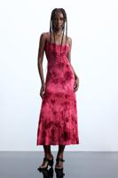 Bloemenjurk met bandjes - RED - M