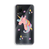 Roze eenhoorn: Huawei P40 Lite Transparant Hoesje