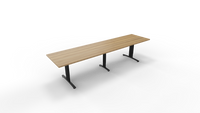 Vergadertafel 6511 met koppelpoot - 280 x 80 cm. - Zwart - Eiken YT49a