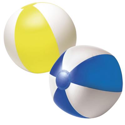 Impression Strandbal - opblaasbaar - zwembad speelgoed - geel / blauw - D26 cm