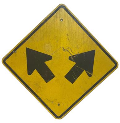 Pijlen Straatbord - Geel - Origineel