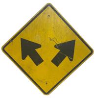 Pijlen Straatbord - Geel - Origineel