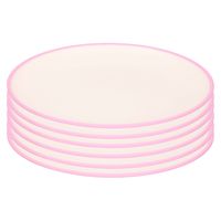 6x stuks onbreekbare kunststof/melamine roze ontbijt bordjes 23 cm voor outdoor/camping