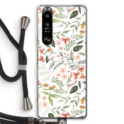Sweet little flowers: Sony Xperia 1 III Transparant Hoesje met koord