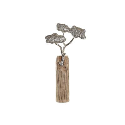 Decoratieve figuren DKD Home Decor Koffer 26 x 11 x 51 cm Zilverkleurig Boomstructuur Bruin
