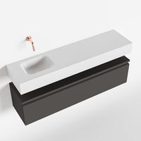 Toiletmeubel Mondiaz Andor | 120 cm | Meubelkleur Dark grey | Lex vrijhangend wastafel Talc Links | Zonder kraangat
