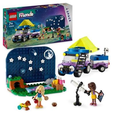 LEGO 42603 Friends Sterrenkijkcamper, kinderspeelgoed, met dierenfiguren, plus minipoppetjes