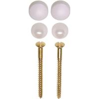 Toilet-bevesting m. 2 messing schroeven en 2 afdekkap wit