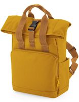 Atlantis BG118S Recycled Mini Twin Handle Roll-Top Backpack - Mustard - 23 x 32 x 11 cm - thumbnail