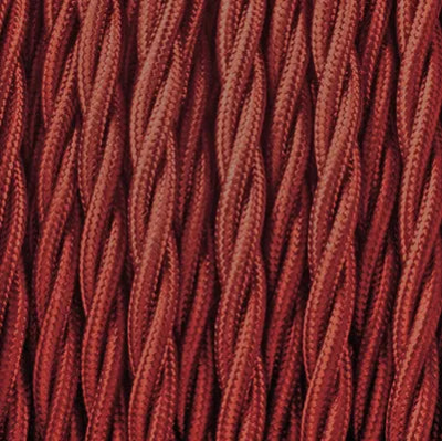Strijkijzersnoer Bourgondië Rood gevlochten 3 aderig